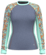 Smartwool Women's Classic Thermal Merino Base Layer Colorblock Crew Top - Nightfall Blue Heather.