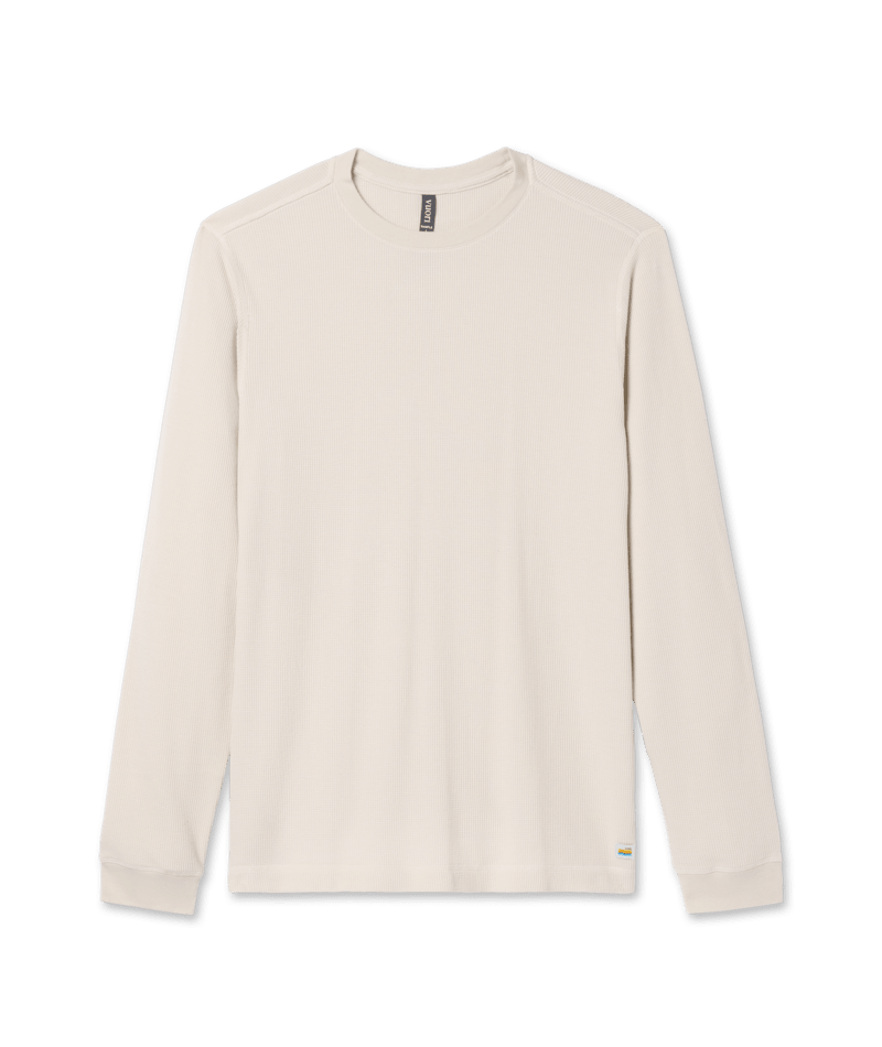 VUORI Mens Waffle Crew Bone