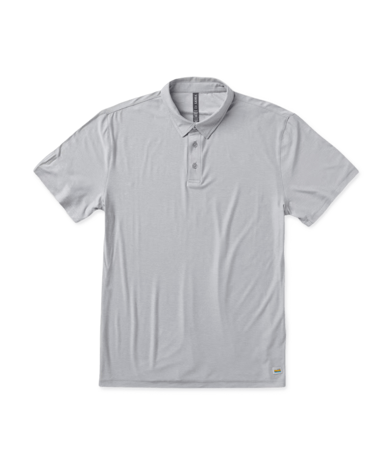 VUORI Mens Strato Tech Polo Platinum Heather