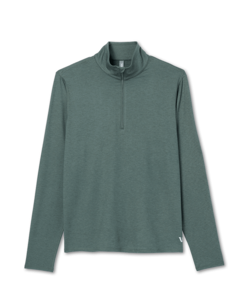 VUORI Mens Ease Performance 1/2 Zip 2.0 Aspen Heather