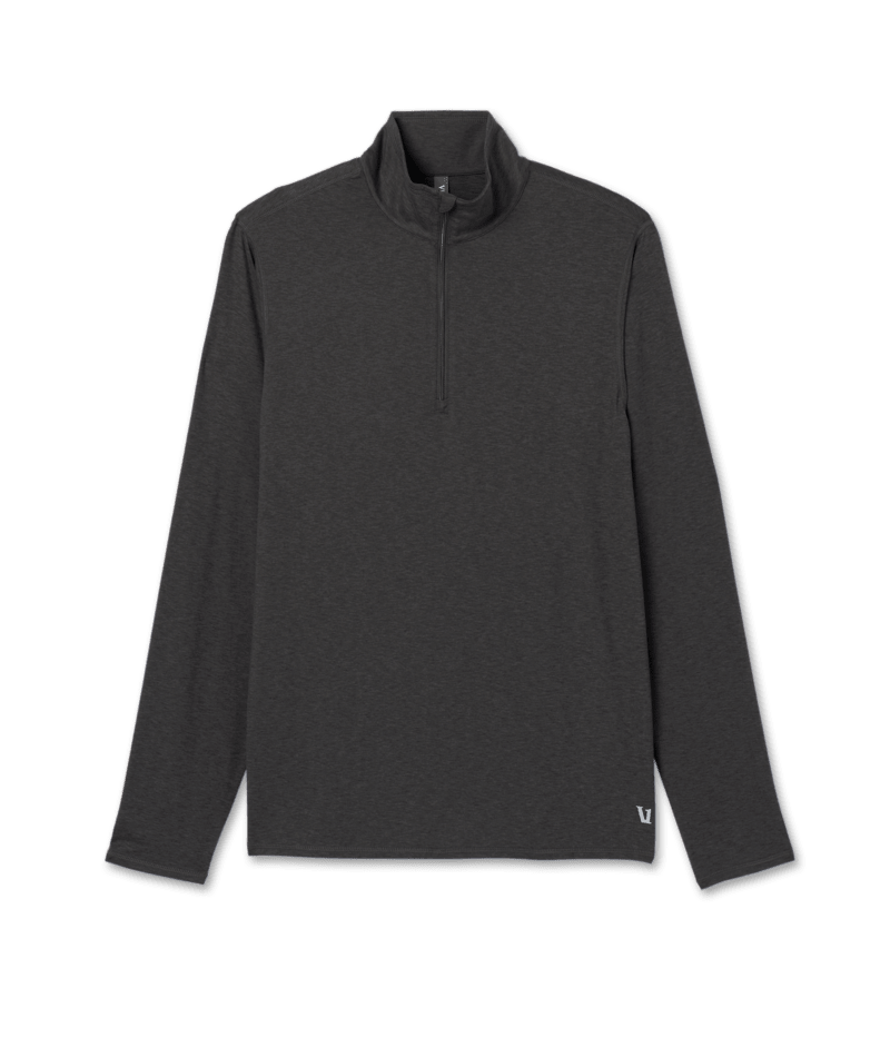 VUORI Mens Ease Performance 1/2 Zip 2.0 Charcoal Heather