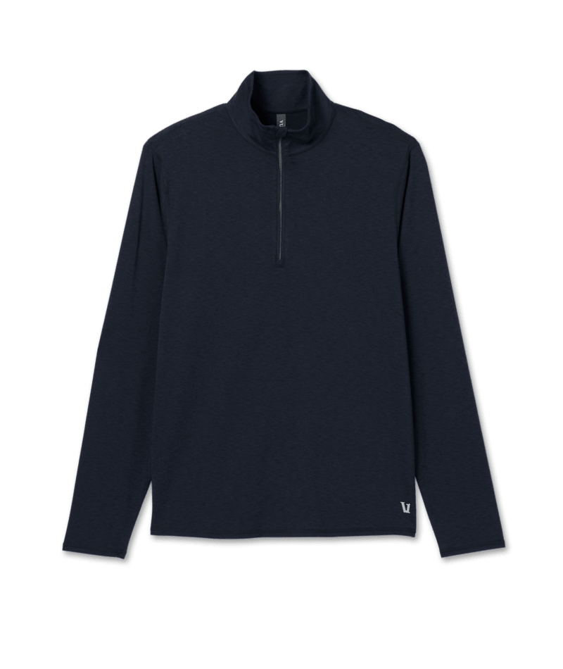 VUORI Mens Ease Performance 1/2 Zip 2.0 Ink Heather