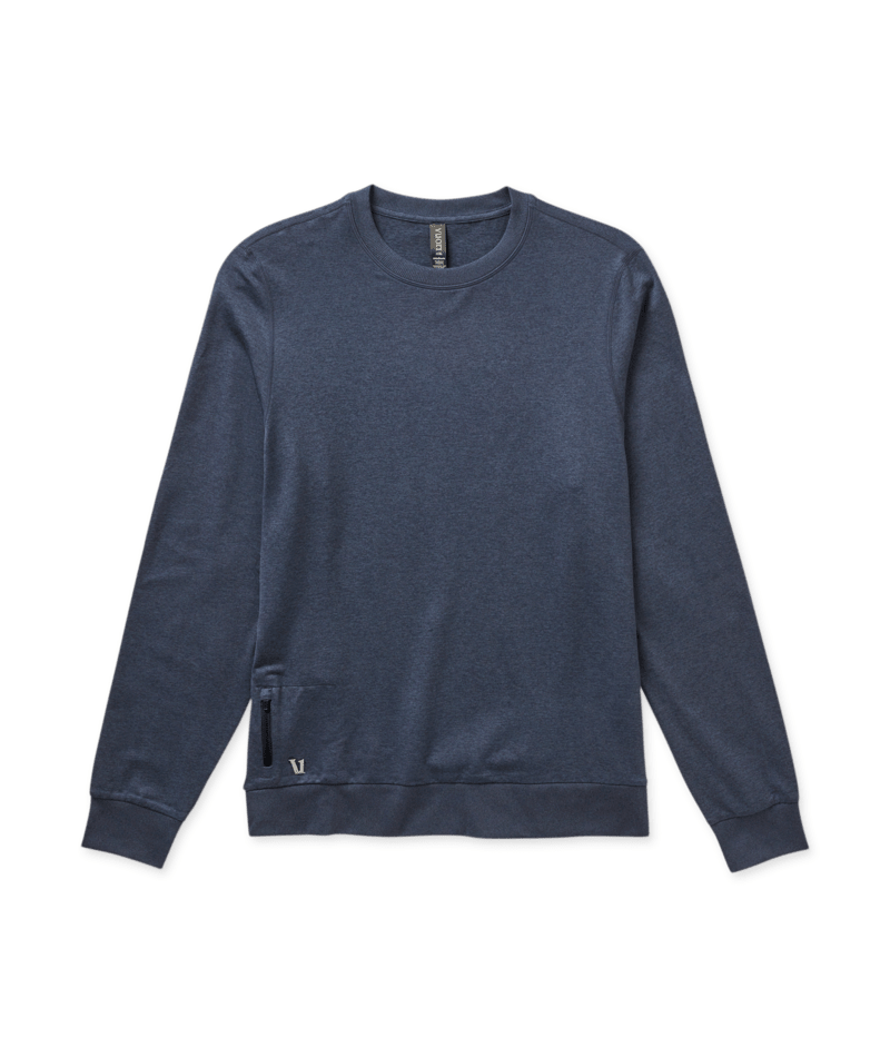 VUORI Mens Ponto Performance Crew Azure Heather