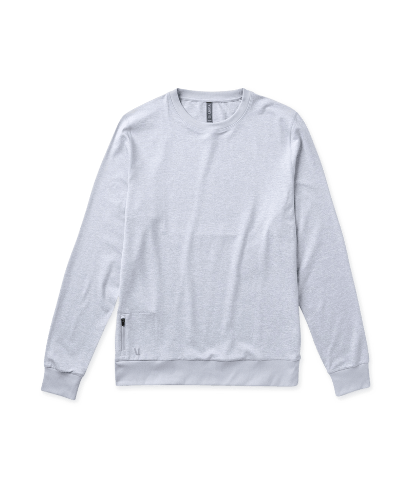 VUORI Mens Ponto Performance Crew Platinum Heather