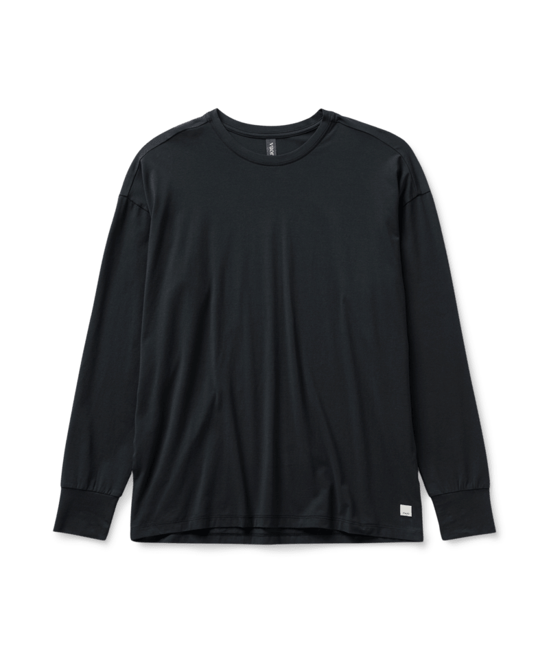 VUORI Womens L/S Feather Tee Washed Black