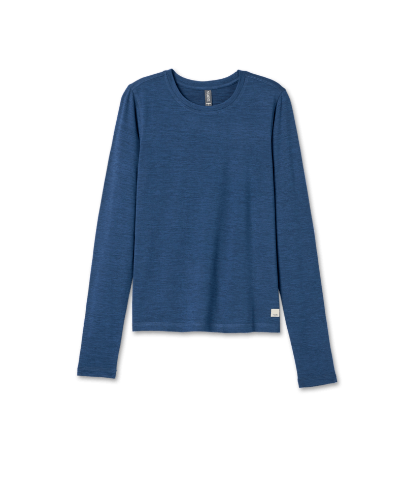 VUORI Womens L/S Lux Crew French Blue Heather