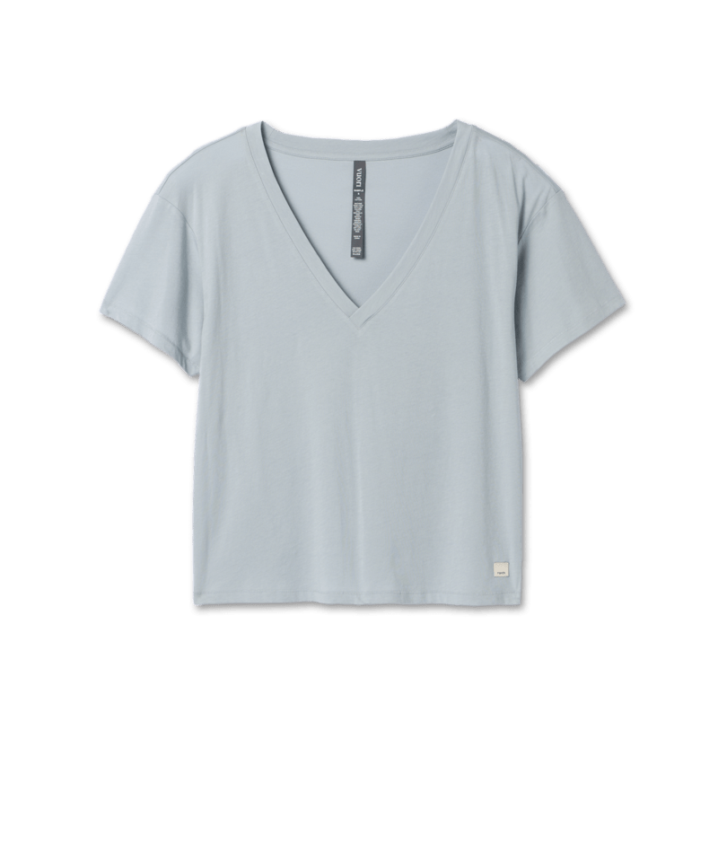 VUORI Womens Sutton V-Neck Chalk Blue