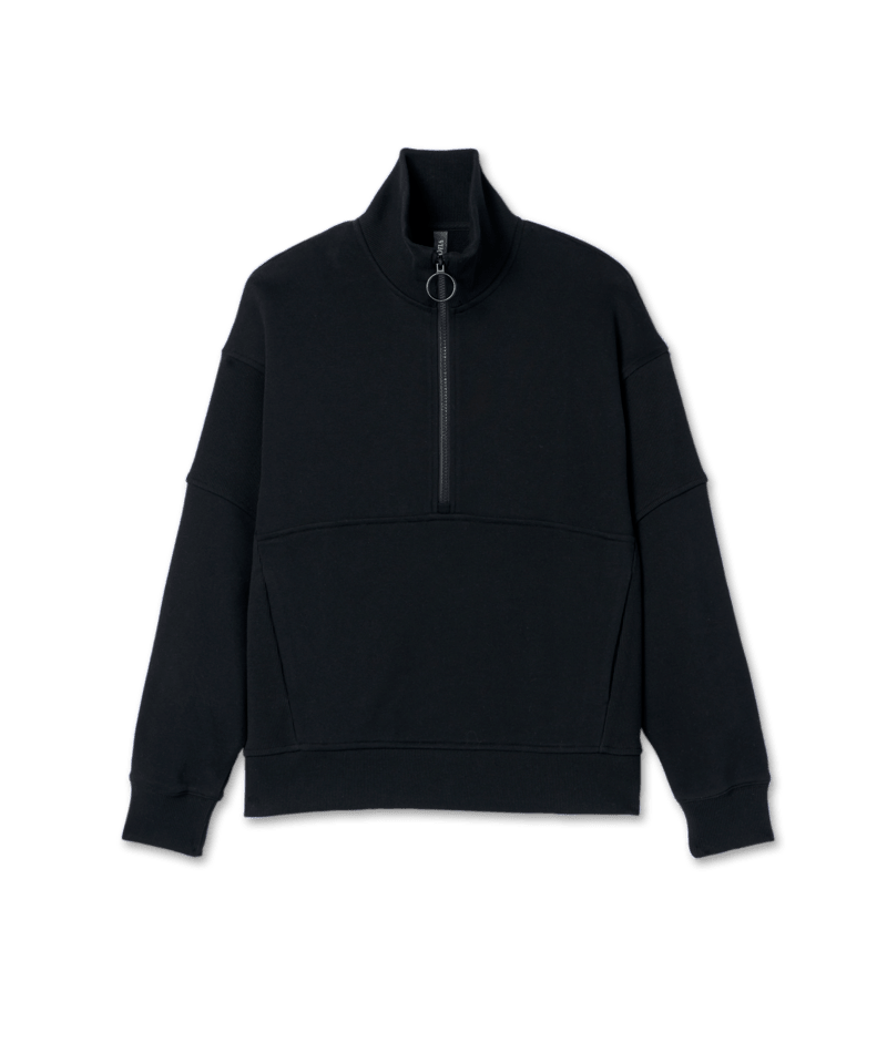 VUORI Womens Sedona Rib Half Zip Black