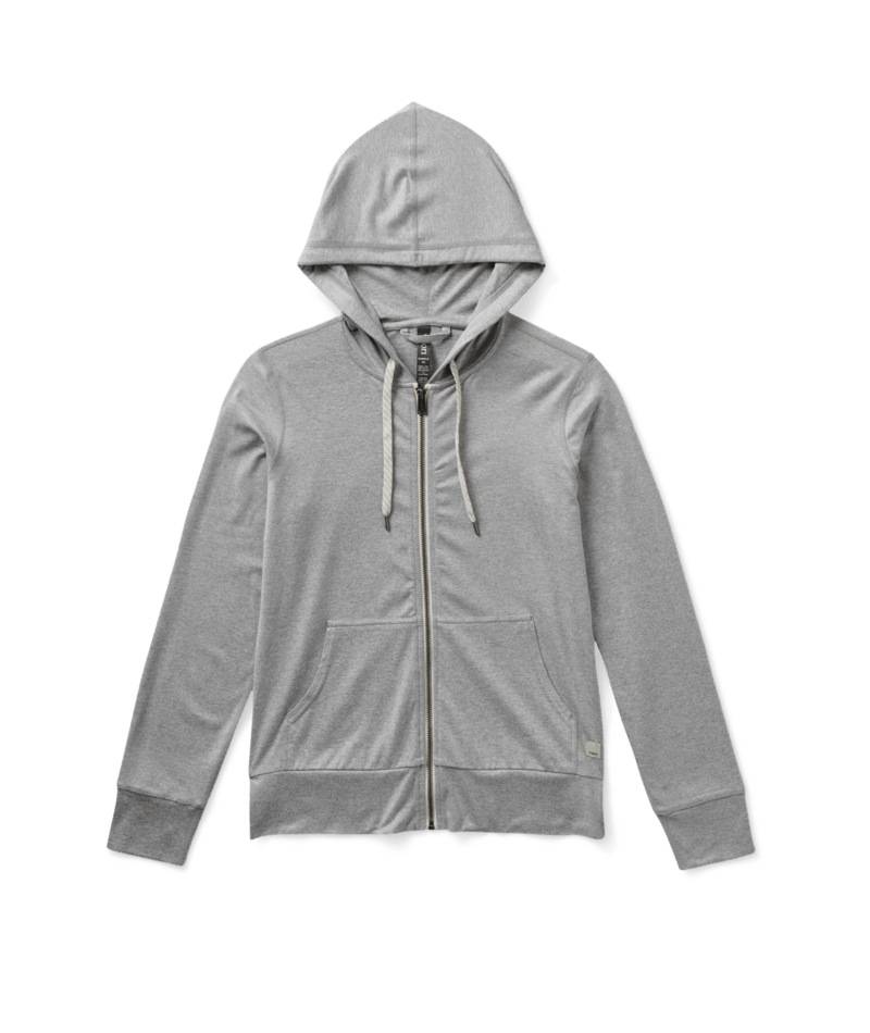 VUORI Womens Halo Performance Hoodie 2.0 Pale Grey Heather