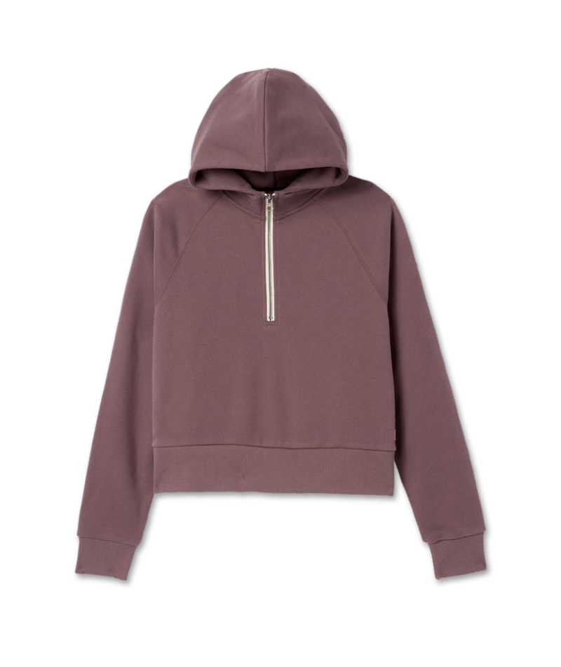 VUORI Womens Restore Half Zip Hoodie Elderberry