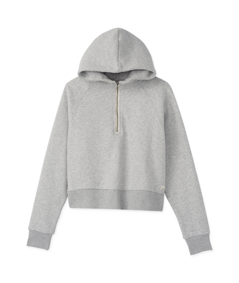 VUORI Womens Restore Half Zip Hoodie ight Heather Grey / L