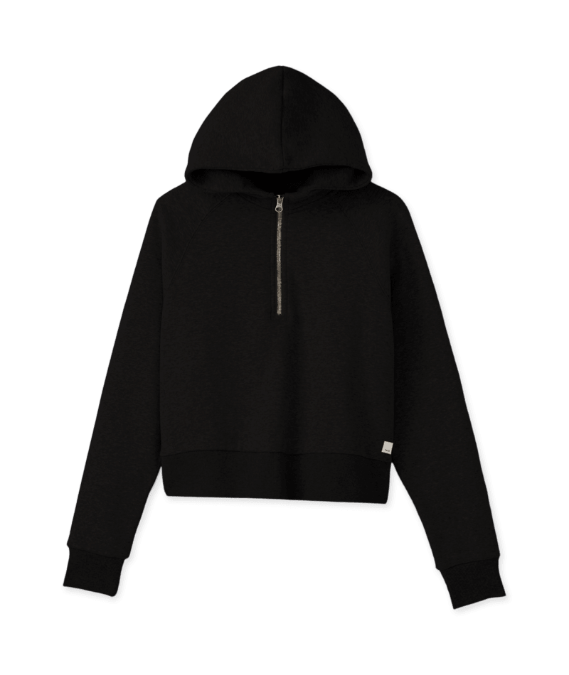 VUORI Womens Restore Half Zip Hoodie Washed Black