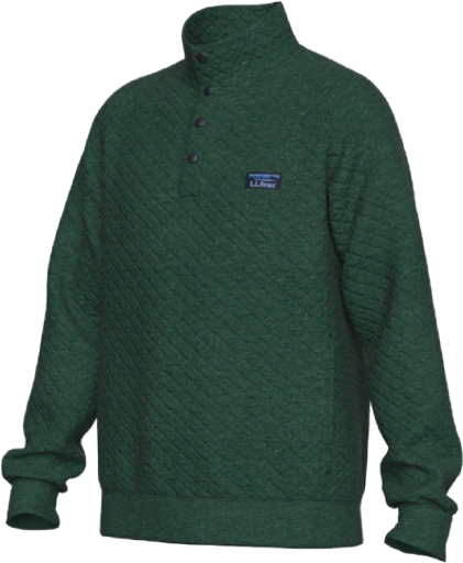 L.L.Bean Bean's Quilted Sweatshirt Men's Regular Deep Green Heather