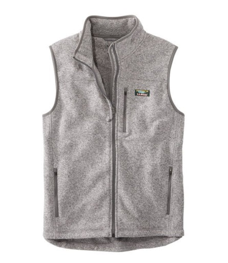 L.L.Bean Bean's Sweater Fleece Vest Men's Regular Grey Heather