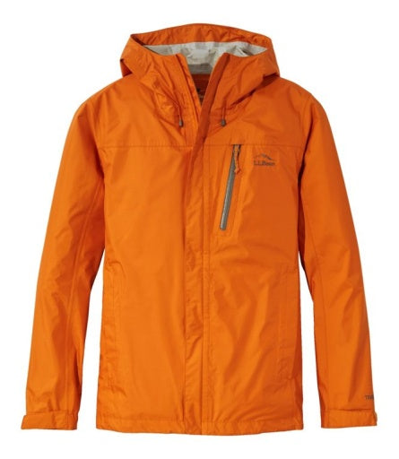 L.L.Bean Men's Trail Model Rain Jacket Amber Orange