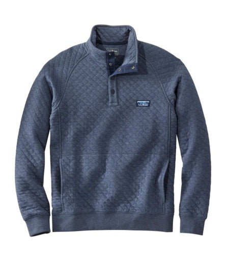 L.L.Bean Bean's Quilted Sweatshirt Men's Regular Indigo Heather