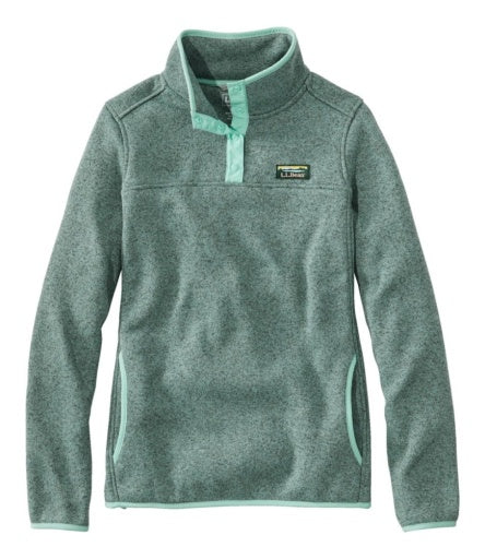 L.L.Bean Bean's Sweater Fleece Pullover Women's Regular Soft Spruce