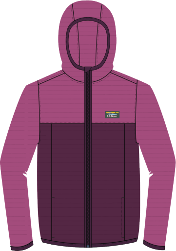 L.L.Bean Airlight Full-Zip Colorblock Kids' Sugar Plum/Royal Plum