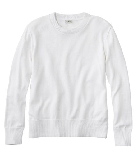 L.L.Bean Cotton/Cashmere Crewneck Sweater Women's Regular Sea Salt