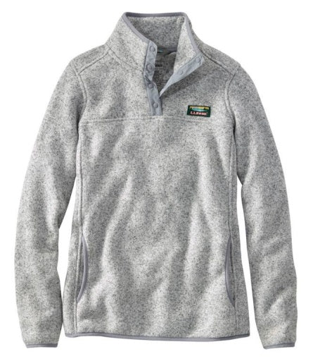 L.L.Bean Bean's Sweater Fleece Pullover Women's Regular Pewter