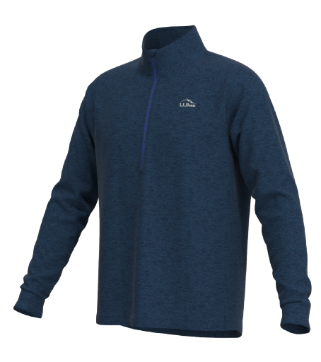 L.L.Bean Adventure Grid Fleece 1/4 Zip Men's Regular Dark Marine Blue