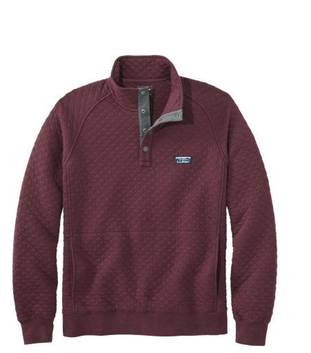 L.L.Bean Bean's Quilted Sweatshirt Men's Regular Deep Wine