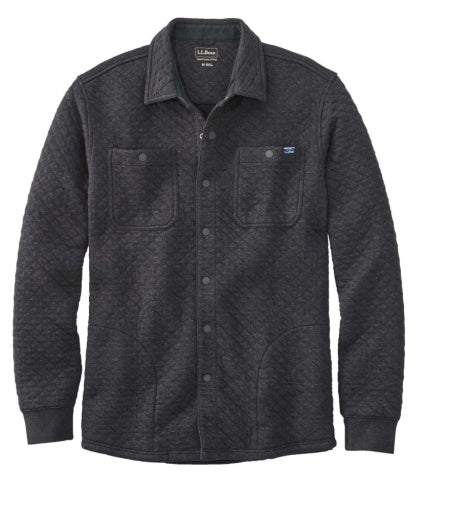 L.L.Bean Bean's Quilted Snap Overshirt Men's Regular Dark Charcoal Heather