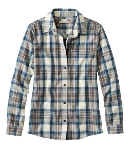 L.L.Bean Scotch Plaid Shirt Women's Regular Indigo Tartan