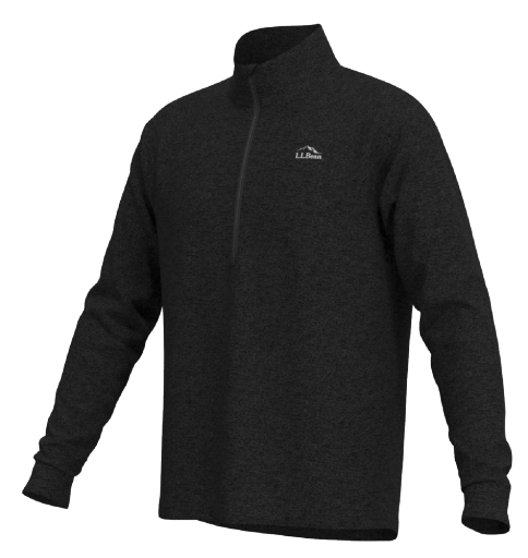 L.L.Bean Adventure Grid Fleece 1/4 Zip Men's Regular Black Heather