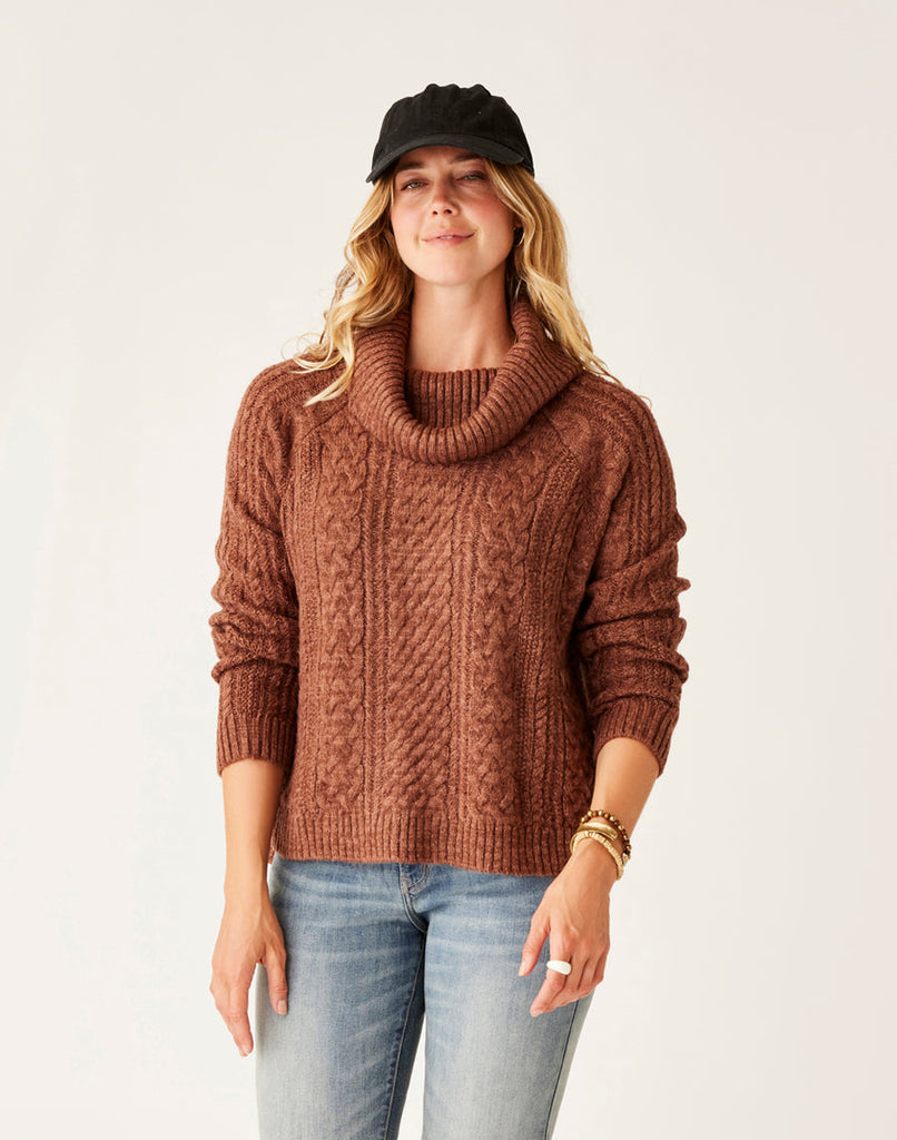 Carve Designs W Field Sweater Chocolate Heather