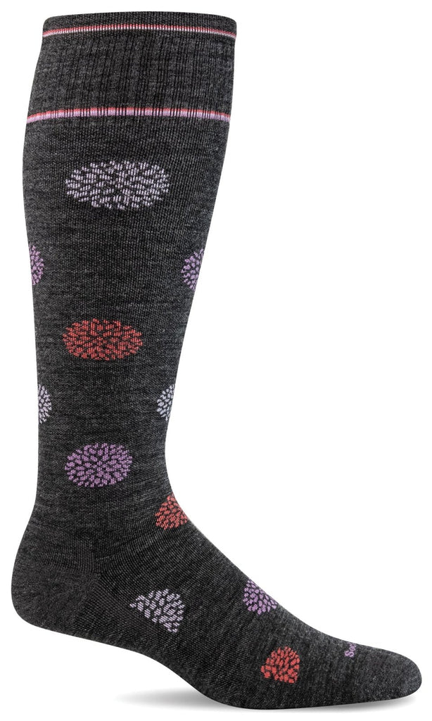 Sockwell Women's Full Bloom | Moderate Graduated Compression Socks | Wide Calf Fit 850 CHARCOAL