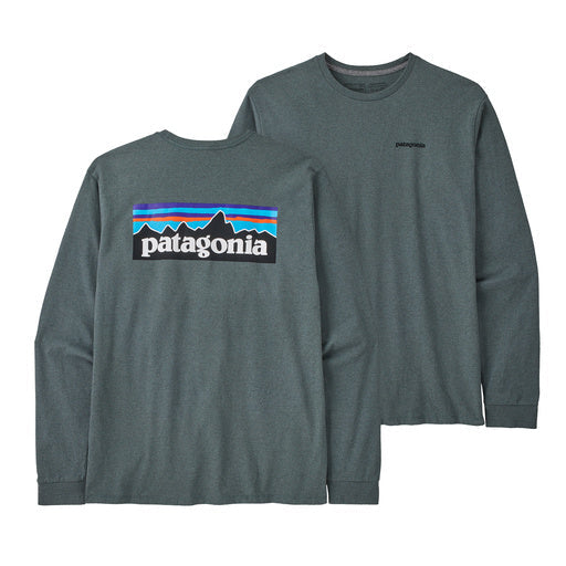 Patagonia Men's Long-Sleeved P-6 Logo Responsibili-Tee Nouveau Green
