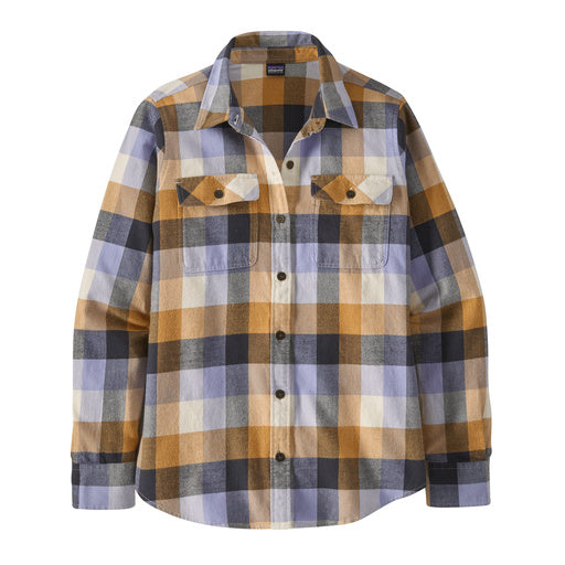 Patagonia Women's Long-Sleeved Organic Cotton Midweight Fjord Flannel Shirt Guides: Dried Mango