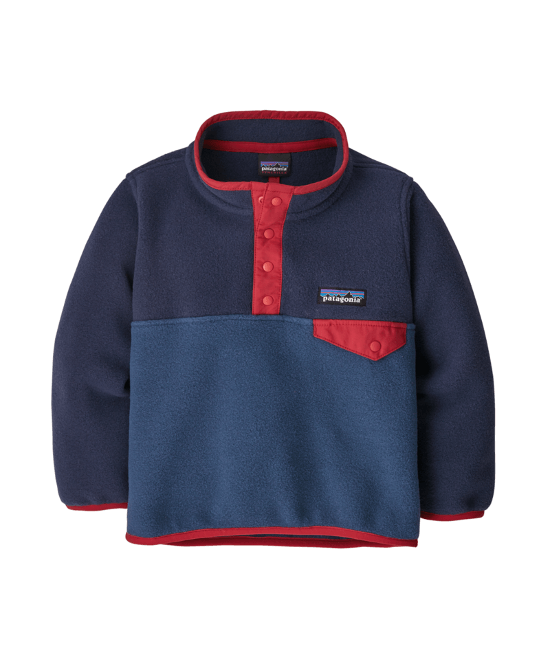 Patagonia Baby Light Weight Synch Snap-T Pullover Stone Blue w/New Navy