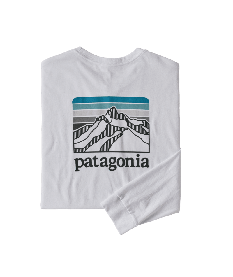 Patagonia Men's Long-Sleeved Line Logo Ridge Responsibili-Tee White
