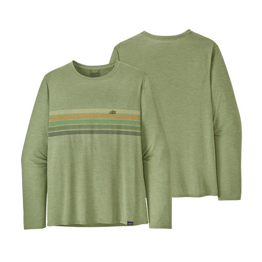Patagonia Men's Long-Sleeved Capilene Cool Daily Graphic Shirt ine Logo Ridge Stripe: Salvia Green X-Dye / L