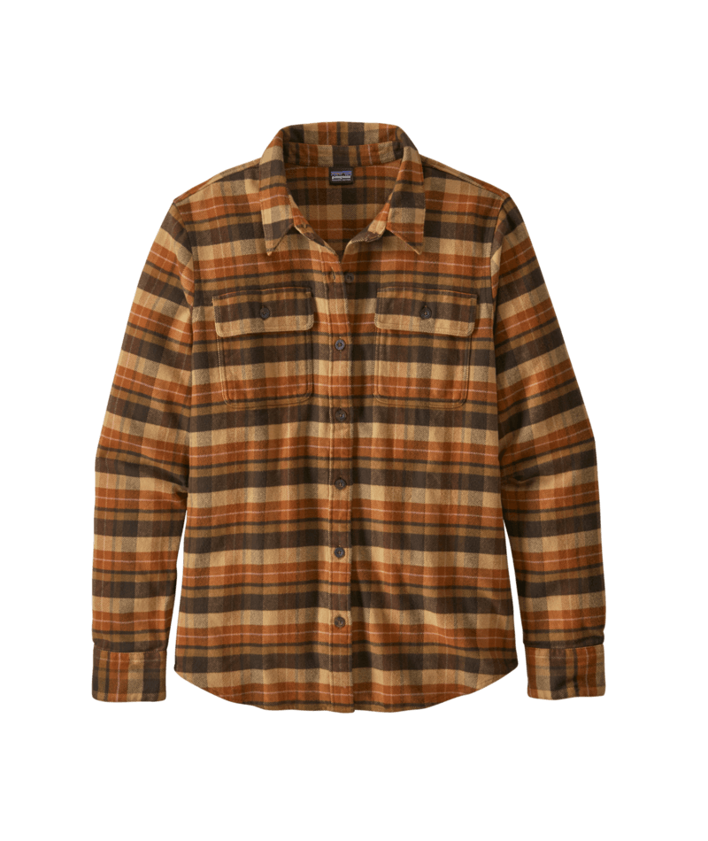 Patagonia Women's Long Sleeve Fjord Flannel Shirt Pistil: Harvest Tan