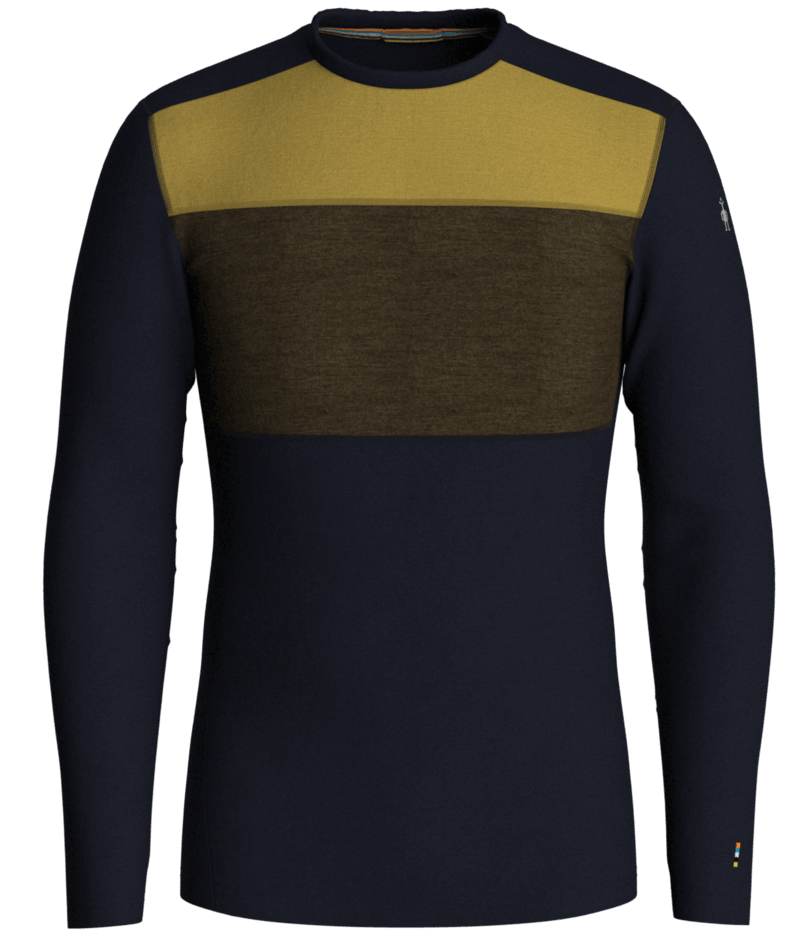 Smartwool Intraknit Thermal Merino Base Layer Colorblock shirt,  charcoral-honey gold 
