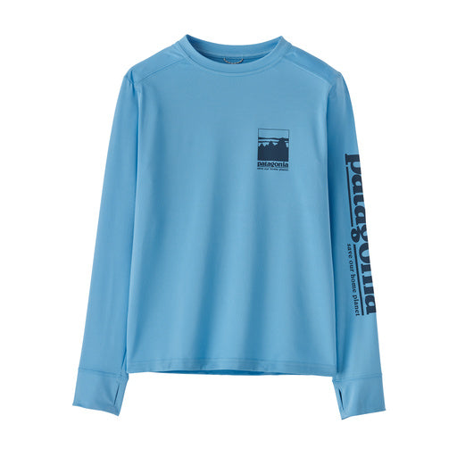 Patagonia Kids' Long-Sleeved Capilene Silkweight T-Shirt Alpine Icon: ago Blue / L