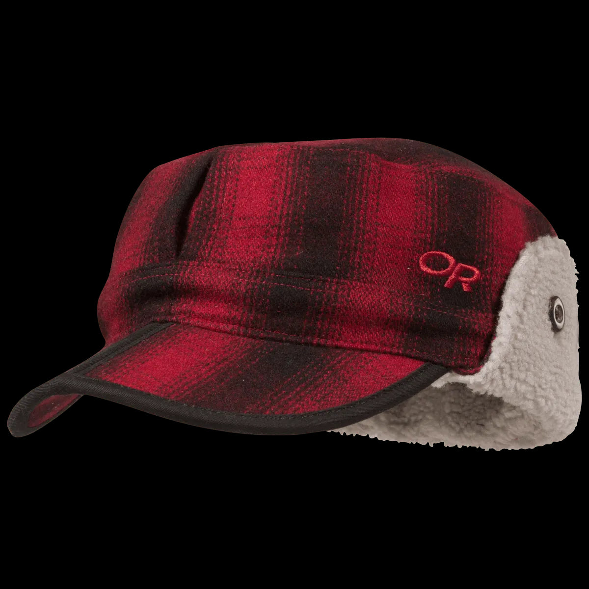 Outdoor Research Men Yukon Cap Hat Folding Brim Wool Blend Sherpa medium