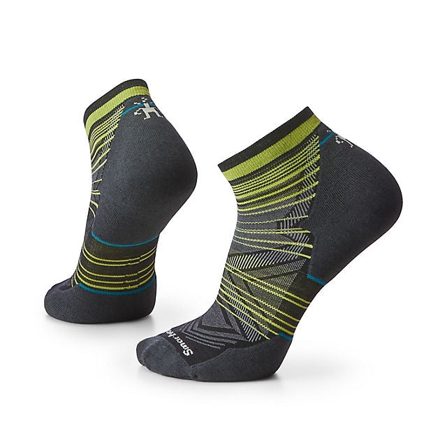 Smartwool Run Targeted Cushion Pattern Ankle Socks | Past Season Model Black