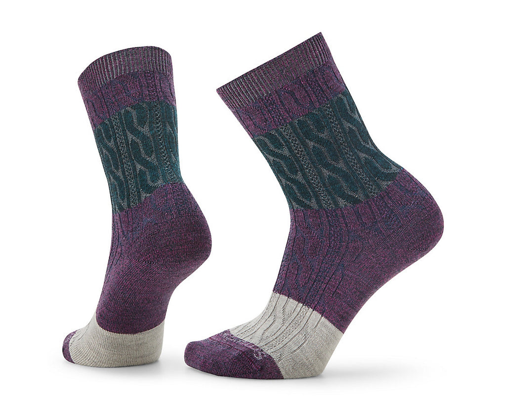 Smartwool Women's Everyday Color Block Cable Crew Socks | J&H Outdoors