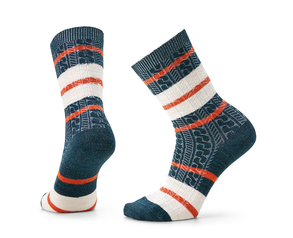 Smartwool Women's Everyday Striped Cable Crew Socks | J&H Outdoors